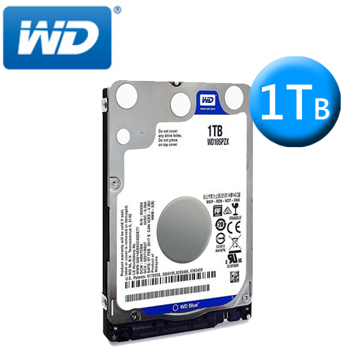 WD 1TB 藍標 2.5吋/5400轉/128M/7mm/3年保(WD10SPZX)