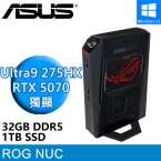 華碩 ROG NUC RNUC15JNK9X489A9(Intel Ultra 9 275HX/32G DDR5/1TB PCIE/RTX5070/W11)