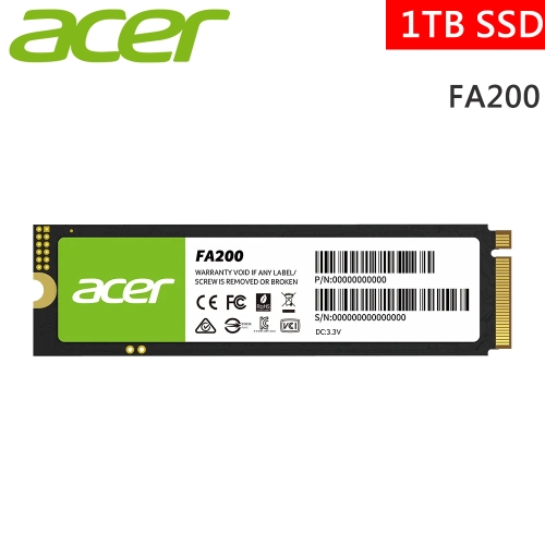 宏碁 Acer FA200 1TB /Gen4 /讀7200/寫6200/QLC顆粒【五年保】