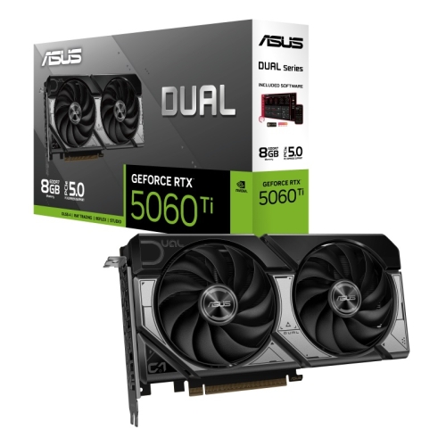 華碩 DUAL-RTX5060TI-8G(2602Mhz/8G DDR7/1H3DP/22.9cm/雙風扇)